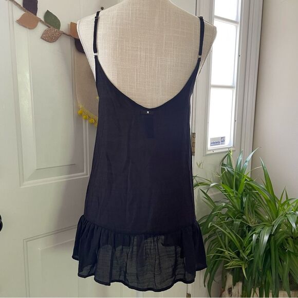 Hurley Solid Black Cover-up Women's Mini Dress Beach Cover-Up(Size XS) - Picture 6 of 14